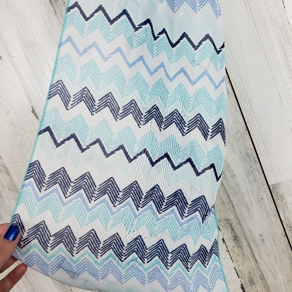 Unbranded blue, white sheer infinity scarf one size